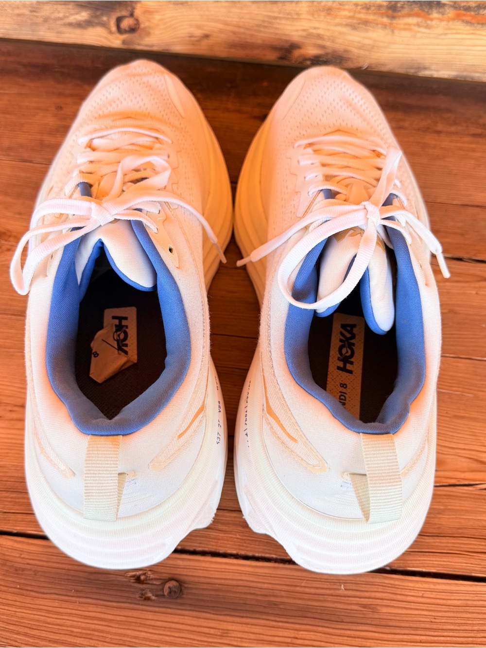 Size 10 Hoka One Men's Bondi 8 Frost Gold Running Comfort Shoes - Picture 8 of 10